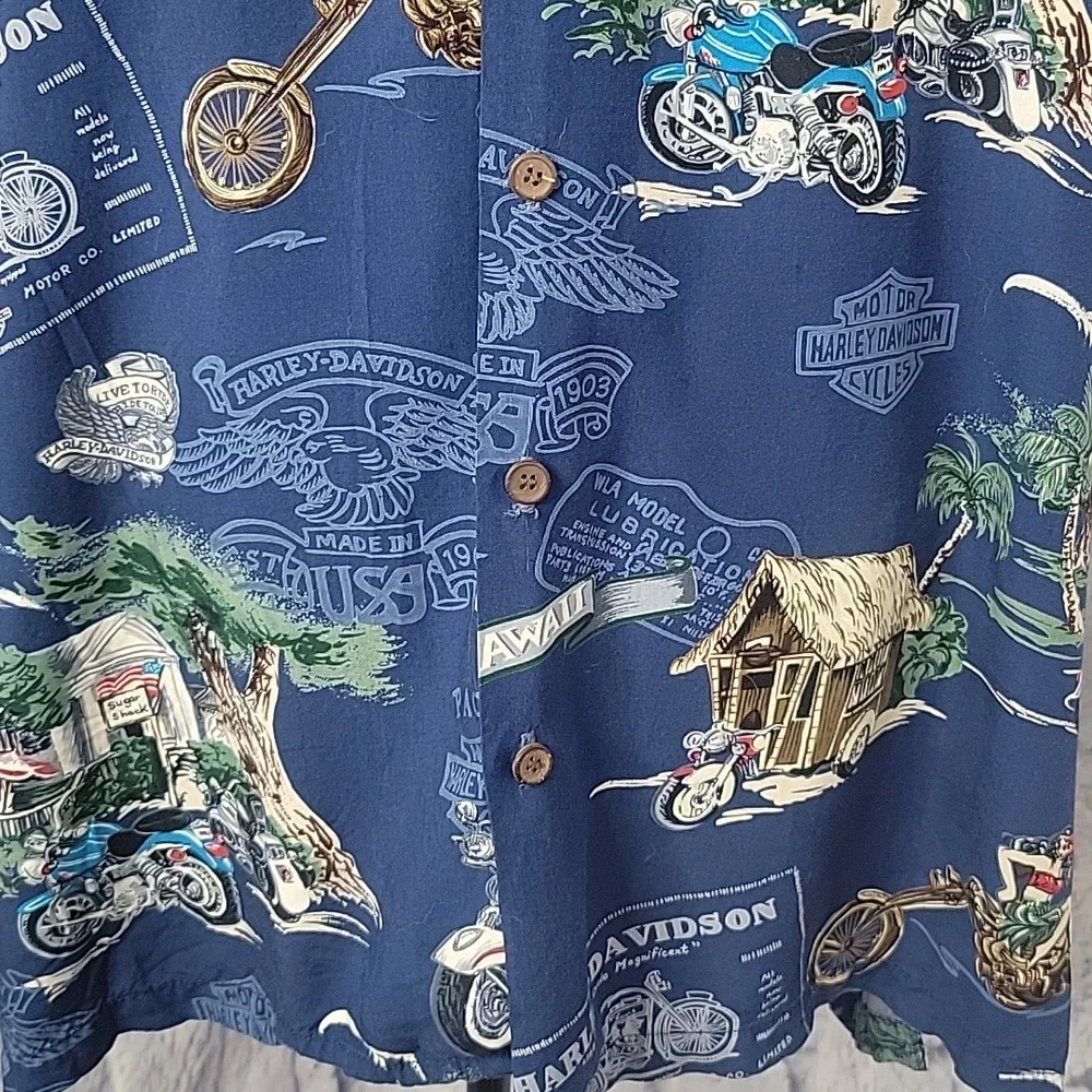 Harley-Davidson Blue‎ Casual Button Down Shirt - Picture 3 of 14